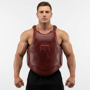 Protector de Pecho de Cuero PU para Artes Marciales, Equipo de Combate, Protección Corporal para Entrenamiento Deportivo, Venta al por Mayor, Chaleco de Pecho Personalizado - Product Image 3