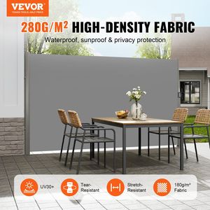 Tenda Laterale Retrattile in Alluminio per Esterni 71 x 118, Schermo per Patio Impermeabile in Poliestere 280g con Protezione UV 30+ - Product Image 2