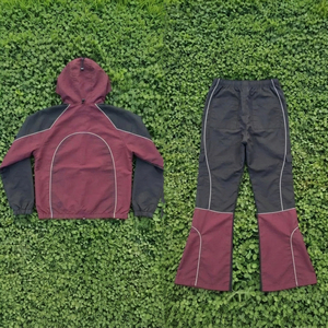 Unisex Waterproof Tracksuit Set Hooded Jacket Flare Pants 100% Nylon <b>Wind</b> <b>Breaker</b> Suit Women Hiking Camping Rain Tracksuit Men's - Product Image 3