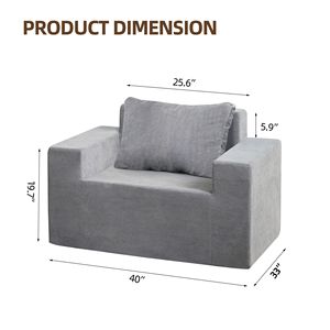 Poltrona Sacco Grande in Schiuma ad Alta Densità per Soggiorno, Poltrona Sacco per Adulti in Scatola - Product Image 2