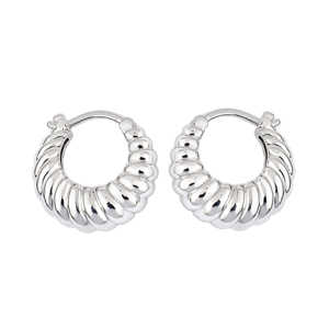 sterling silver 925 bohemian hoop <b>earrings</b> 16mm lightweight silver plated round loop studs for women special occasion gifts - Product Image 1