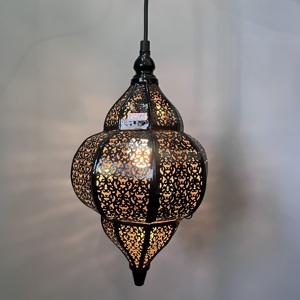 Lampe suspendue LED en fer noir gravé pour salon, éclairage décoratif - Product Image 3