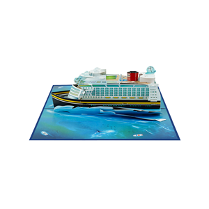 การ์ดอวยพรวันเกิดแบบป๊อปอัพ 3 มิติรูปเรือสำราญ งานแฮนด์เมด สำหรับการออกแบบตามสั่งและการผลิตแบบ OEM - Product Image 1