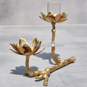 Greatest Quality Gold Aluminum Metal <b>Leaf</b> Shape Tea <b>Light</b> Candle Holder For Wedding & Dinner Room Birthday Parties Decoration - Product Image 1