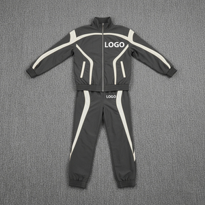 Wholesale <b>Men</b> 2 Piece Nylon Training Zip up Athletic Jackets <b>Jogger</b> Outwear Custom Logo Windbreaker Tracksuit Set for <b>Men</b> - Product Image 3