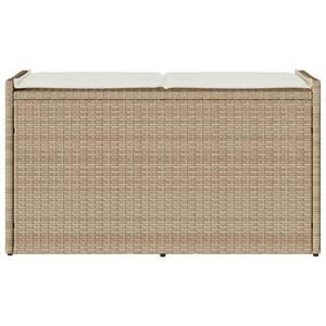 Panca contenitore da esterno in polyrattan beige, dimensioni 39,4 x 17,7 x 22,4 pollici - Product Image 4