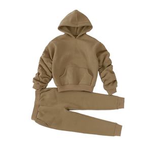 ชุดเซ็ต 2 ชิ้นสำหรับผู้ใหญ่แบบขายส่ง สีพื้นลำลอง น้ำหนักปานกลาง พิมพ์ลายมีฮู้ด ผ้าฝ้ายย้อมสีแบบไท-ได ชุดออกกำลังกาย - Product Image 2