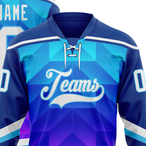 Maillot de hockey OEM sublimé, t-shirt d'équipe 100% polyester, vêtement de sport décontracté à manches longues, pull-over pour tenue d'équipe décontractée. - Product Image 3