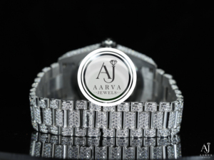 Reloj Mecánico Automático de Acero Inoxidable con Incrustaciones de Diamantes, Correa de 20 mm, Esfera Redonda con Piedras Preciosas en Tono Plateado, Estilo Joyería, Regalo - Product Image 4