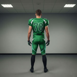 Uniforme de Fútbol Americano Personalizado en Color Verde Sólido, Tela de Poliéster Anti-UV, Ropa Deportiva para Hombre, Última Tendencia - Product Image 2