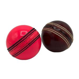 Pelota de críquet profesional roja y marrón con costuras tradicionales, pelota de cuero duradera para entrenamiento y partidos de críquet, pelota dura. - Product Image 1
