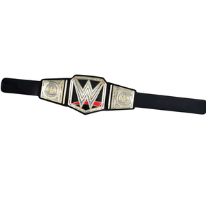 Cinturón de Campeonato WWE con Correa Negra, Diseño Dorado y Detalles de Diamantes, Título Personalizable para Fanáticos - Product Image 3