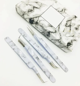 Pince à épiler en acier inoxydable à pointe lisse avec logo personnalisé gratuit, outils de coiffage des cils à 90 degrés pour volume, marque privée, pour la beauté - Product Image 5