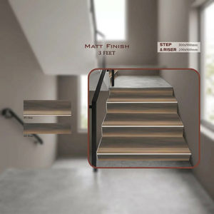 Matte Porcelain <b>Step</b> Riser Tiles 20mm 900x300mm & 900x200mm Anti-Slip Stair Treads for Commercial Projects Hall & Outdoor Use - Product Image 5