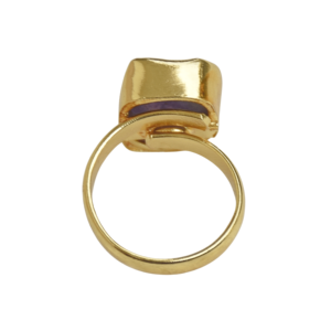 Bague en améthyste à pierre unique Laxmi Jewellers, plaquée or 18 carats, style vintage, taille ajustable, bijoux pour femmes à porter au quotidien - Product Image 2