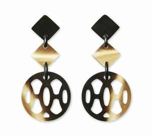 Boucles d'oreilles en corne naturelle faites à la main, écologiques, légères, tendance, bijoux de mode pour femmes - Product Image 4