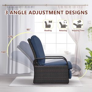 Sedia Reclinabile Automatica Regolabile da Esterno in Vimini con Cuscino Spesso 5,12 cm, Prodotto di Qualità Premium - Product Image 4