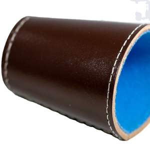 Conception OEM, vente en gros, haute qualité, gobelet à dés moulé sur mesure en cuir véritable 100% fait main, ceintures en velours bleu doux - Product Image 4