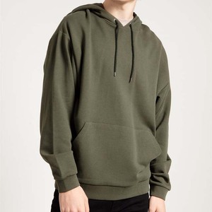 Sudadera con Capucha Verde Oliva para Hombre, 100% Algodón, Felpa, Casual, con Bolsillo, Bordada, para Invierno - Product Image 5