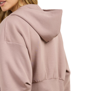 Custom Women <b>Cropped</b> Full <b>Zip</b> Hoodie Relaxed Drop Shoulder Fleece Sweatshirt OEM ODM Clothing Manufacturer - Product Image 4