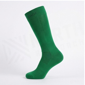 Green <b>Knee</b> <b>High</b> <b>Socks</b> Solid Color Knitted Sport Style Regular Fit Cuff Logo - Product Image 3