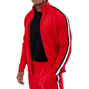 High Quality Custom Men Front Full Zipper Acid Wash Printed Winter Jogging Wear <b>Set</b> Custom Logo Track Suit with Mock Neck Jacket - Product Image 1