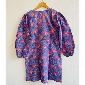 Vestido holgado con estampado floral y mangas abullonadas hasta la rodilla, estilo bohemio para mujer, ropa informal de primavera, tela de poliéster y viscosa - Product Image 1