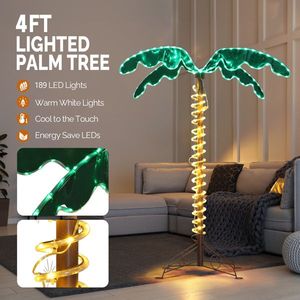 Luci LED a Forma di Albero di Cocco da 120 cm con 189 Luci, IP67, Luce Bianca Calda, Corpo in Alluminio, Alimentazione DC e AC, Telecomando, Decorazione - Product Image 5