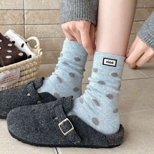 Nuovi Calzini da <span class=keywords><strong>Donna</strong></span> con Pois Colorati, Etichetta NICE, Calzini in <span class=keywords><strong>Lana</strong></span> Assorbenti a Metà Polpaccio - Product Image 5