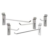 Hook Dinding Slat Logam Baja Krom Berkualitas Tinggi Hanlix Grosir, Perak, Ringan, Tahan Lama, Mudah Dipasang, Kawat 5.7mm