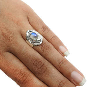 Natural <b>Labradorite</b> Gemstone Bohemian Jewelry Wholesale Price 925 Sterling Silver Stamped <b>Ring</b> Handmade Vintage Design Jewelry - Product Image 2