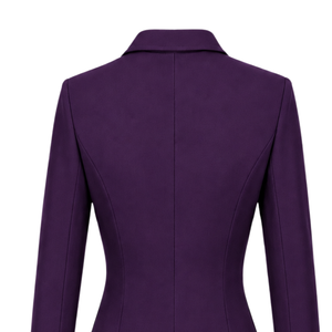 Blazer sur mesure violet foncé pour femme, croisé, coupe ajustée, manches longues, veste de costume formelle pour le bureau et les affaires, personnalisable - Product Image 4