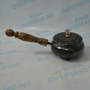 Handcrafted Iron Incense Burner with Wooden Handle <b>Decorative</b> Resin Incense Holder Home Meditation <b>Decor</b> - Product Image 4