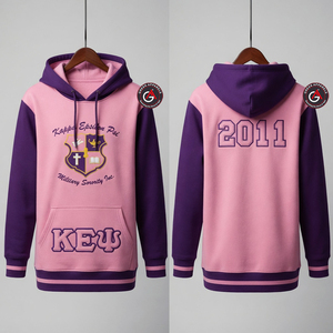 Kapa Epsilon Psi OEM vêtements pour femmes sweats à capuche pour femmes blanc 100% coton polaire dames sweats à capuche robe - Product Image 6