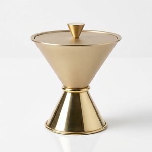 Portavelas de Latón Hecho a Mano de 12 cm para Champán, con Base de Espejo y Diseño de Diábolo, Recipiente de Equilibrio para Decoración del Hogar, Hoteles y Bodas - Product Image 1