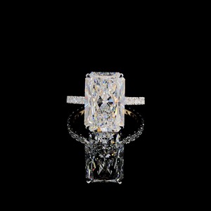 Anillo de Diamante Sintético de Oro de 18 Quilates de Primera Calidad, Certificado por IGI, Corte Radiante, 6 Quilates, Claridad VVS VS, Joyería Fina de Lujo, Anillo de Compromiso para Mujer - Product Image 1