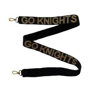 Vegas Golden Knights Beaded Purse Strap | Hockey <b>Game</b> Day <b>Accessory</b> - Product Image 1