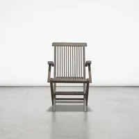 Fauteuil pliant en bois d'extérieur, couleur gris rustique, pour restaurant et salle à manger, mobilier de salle à manger