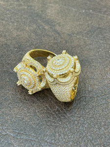 Bague Cœur ZAWO HOUSE de Luxe en Diamant Moissanite et Perle d'Eau Douce pour Hommes et Femmes, Plaqué Or 14K, Sertissage Griffe, Bijoux Hip Hop - Product Image 3