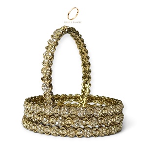 Elegante Brazalete Chapado en Oro con Circonita Cúbica Estilo Kashmiri, Joyería de Boda para Mujer, Venta al Por Mayor al Precio Más Bajo - Product Image 2