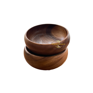 Luxury Handcrafted Eco-Friendly <b>Disposable</b> Wooden Bowl Minimalist Style Salad Serving Platter <b>Tableware</b> for High End Resorts - Product Image 3