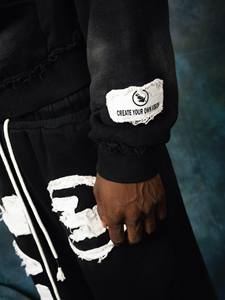 Men's Streetwear Tracksuit Hooded Full Length Zipper Fly Applique Solid Breathable Lightweight <b>Sweatshirt</b> Pants Set Summer Wear - Product Image 2