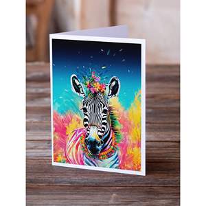 Whimsical A7 Tamaño 5x7 New Hippie Animal Zebra Tarjetas de notas en blanco Paquete de 8 con sobres Tarjetas de felicitación - Product Image 2