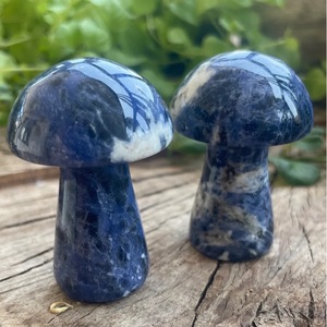 Sculpture de champignon en sodalite naturelle, cristal de guérison en sodalite bleue pour la méditation Reiki, décoration Feng Shui, vente en gros - Product Image 3