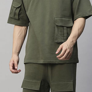 Nouveaux ensembles de vêtements décontractés pour hommes 2025, ensembles de vêtements imprimés en coton, t-shirt et short, ensemble deux pièces pour hommes - Product Image 6