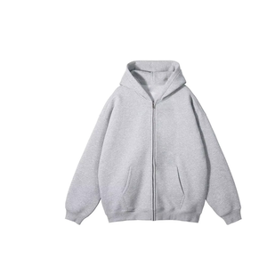 เสื้อมีฮู้ดแบบสวมหัวมีซิปมีฮู้ดแบบกำหนดเองพิมพ์ลายได้แนวสตรีท - Product Image 3