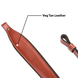 Correa para Armas de Fuego de Cuero Genuino Veg Tan, Ajustable y Acolchada, con Revestimiento de Gamuza y Tornillos Chicago - Product Image 4