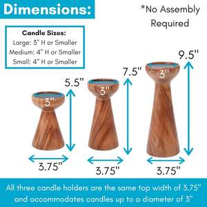 Candelabros de Madera Rústicos para Decoración de Mesa, Centro de Mesa para Sala de Estar o Comedor - Product Image 6