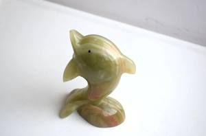 Figurine de Dauphin en Onyx Vert et Marron, Pierre Marbrée, Cristal, Gemme, Art, Décoration Élégante pour la Maison, Statue pour le Salon, Cadeau Fait Main - Product Image 2