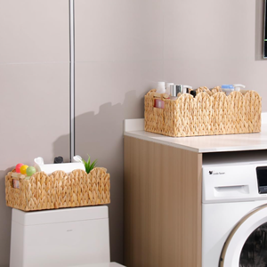 ตะกร้าสานจากผักตบชวาพร้อมหูหิ้ว สำหรับเก็บของในครัว คุณภาพสูง ปรับขนาดได้ ผลิตจากโรงงานในเวียดนาม - Product Image 4